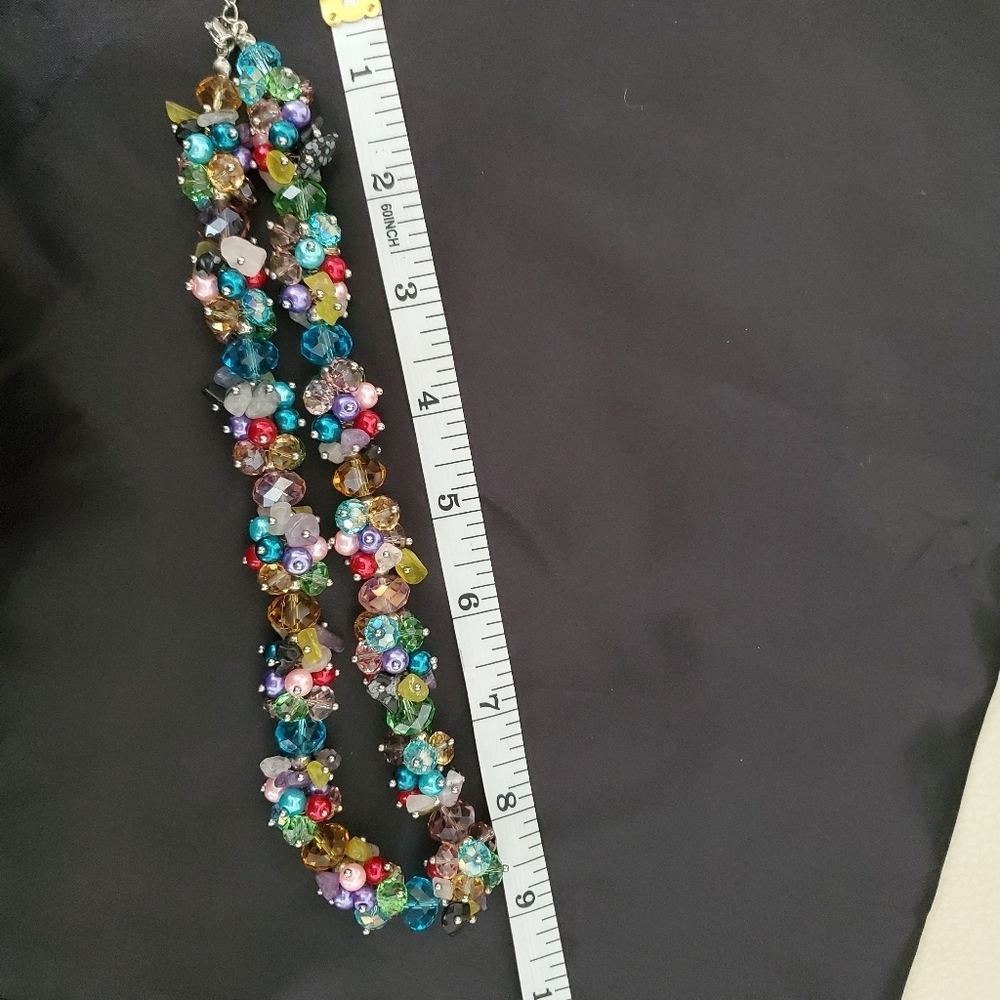 Woven Beaded Necklace Multicolor - Picture 11 of 11